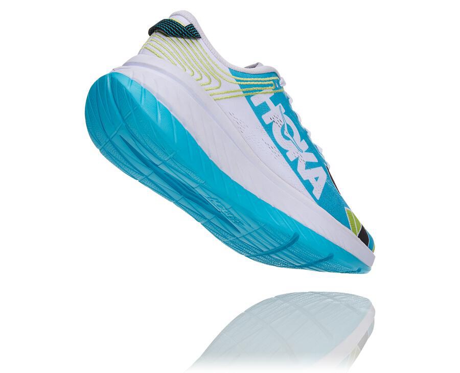 Hoka One One ランニングシューズ メンズ 青/白 - Carbon Ironman Kona X - PY5016234